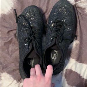 Black sequin shoes